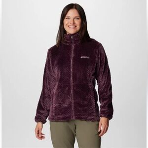 Columbia Women’s Fleece Full Zip Jacket Fig Purple Sz L EUC